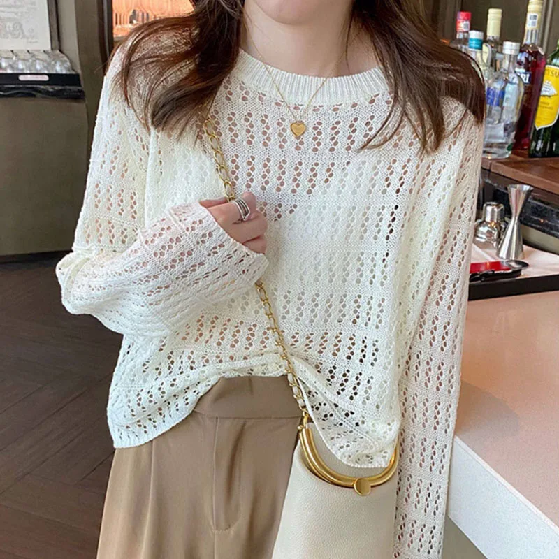 Knitted Sweater Women Pullovers New Long Sleeve Sweaters O-Neck Hollow Out Knit Sweater Pullover Women Tops Women Clothing Q3746
Knitted Sweater Women Pullovers New Long Sleeve Sweaters O-Neck Hollow Out Knit Sweater Pullover Women Tops Women Clothing Q3746