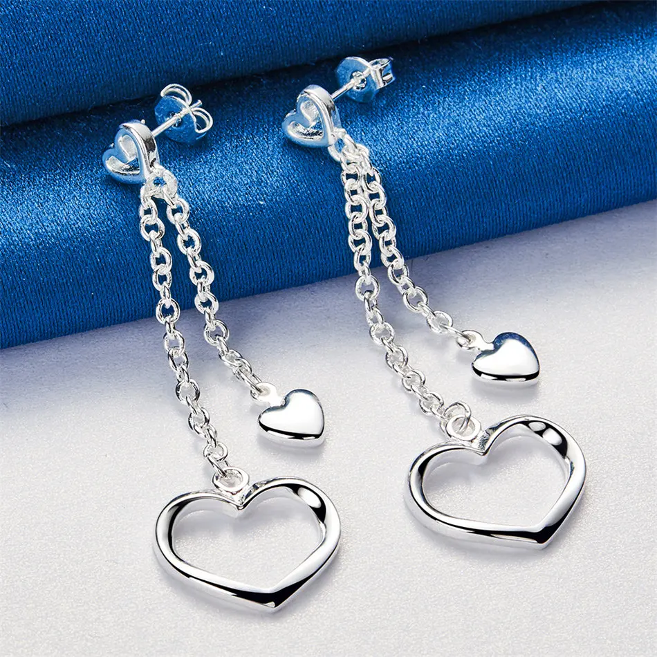 1 pair of 925 sterling silver exquisite heart-shaped pendant earrings for women's fashion engagement jewelry accessories
1 pair of 925 sterling silver exquisite heart-shaped pendant earrings for women's fashion engagement jewelry accessories