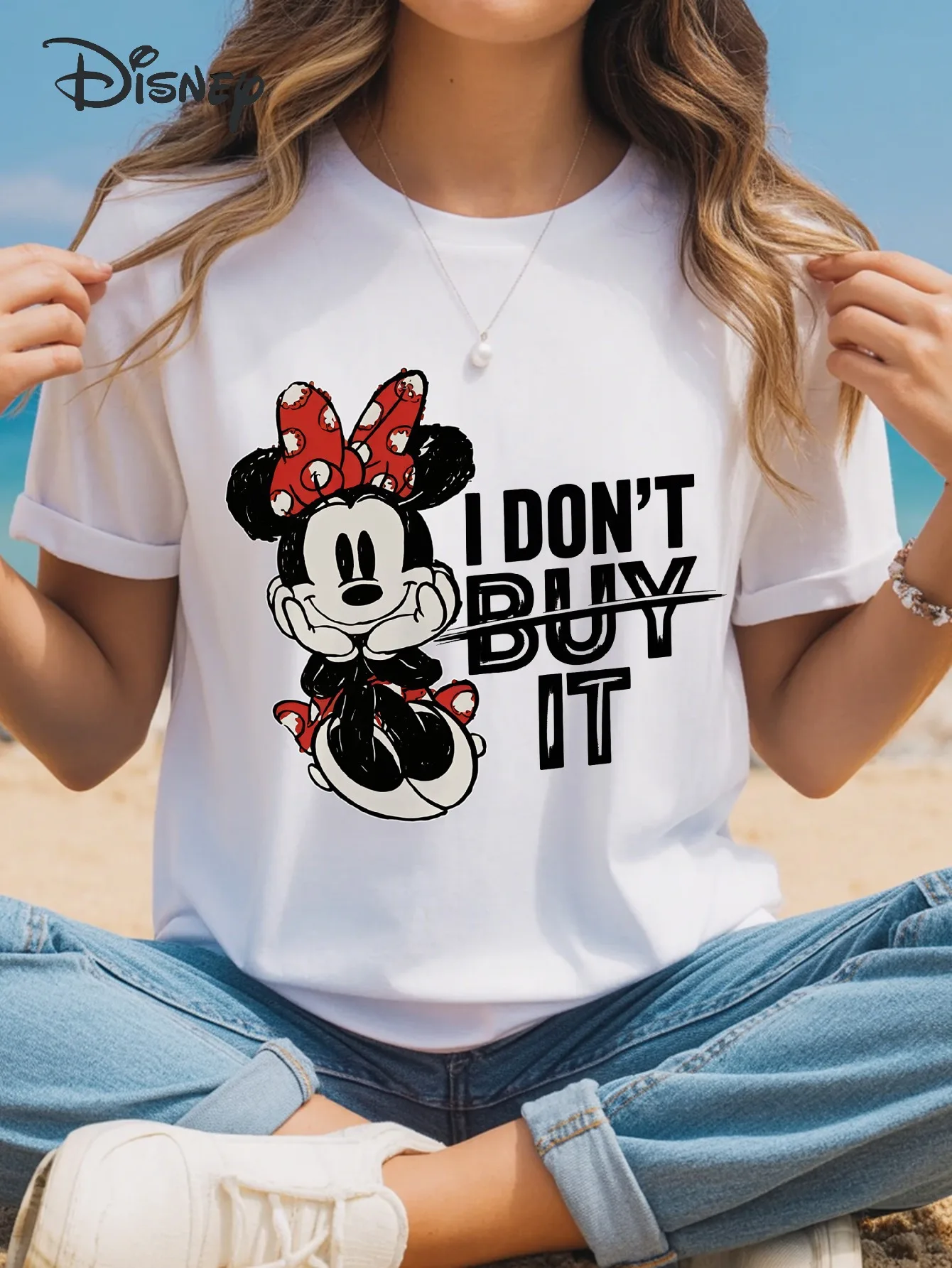 Women's Disney Minnie Mouse T-Shirt - Official "I Don't Buy" Graphic Tee - Soft Breathable Everyday Casual Top for Summer
Women's Disney Minnie Mouse T-Shirt - Official "I Don't Buy" Graphic Tee - Soft Breathable Everyday Casual Top for Summer