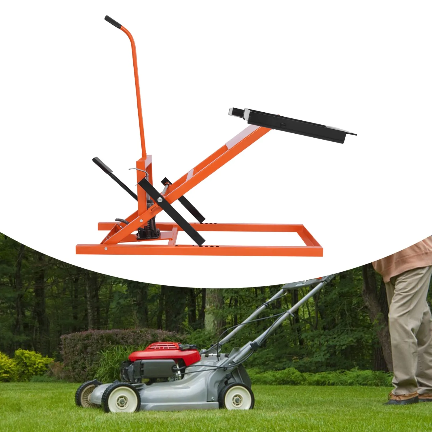 Lawn Mower Lift, Easy Assembly & Labor Saving Hydraulic Design, Universal For Push Mower And ATV, Orange+ Black
Lawn Mower Lift, Easy Assembly & Labor Saving Hydraulic Design, Universal For Push Mower And ATV, Orange+ Black