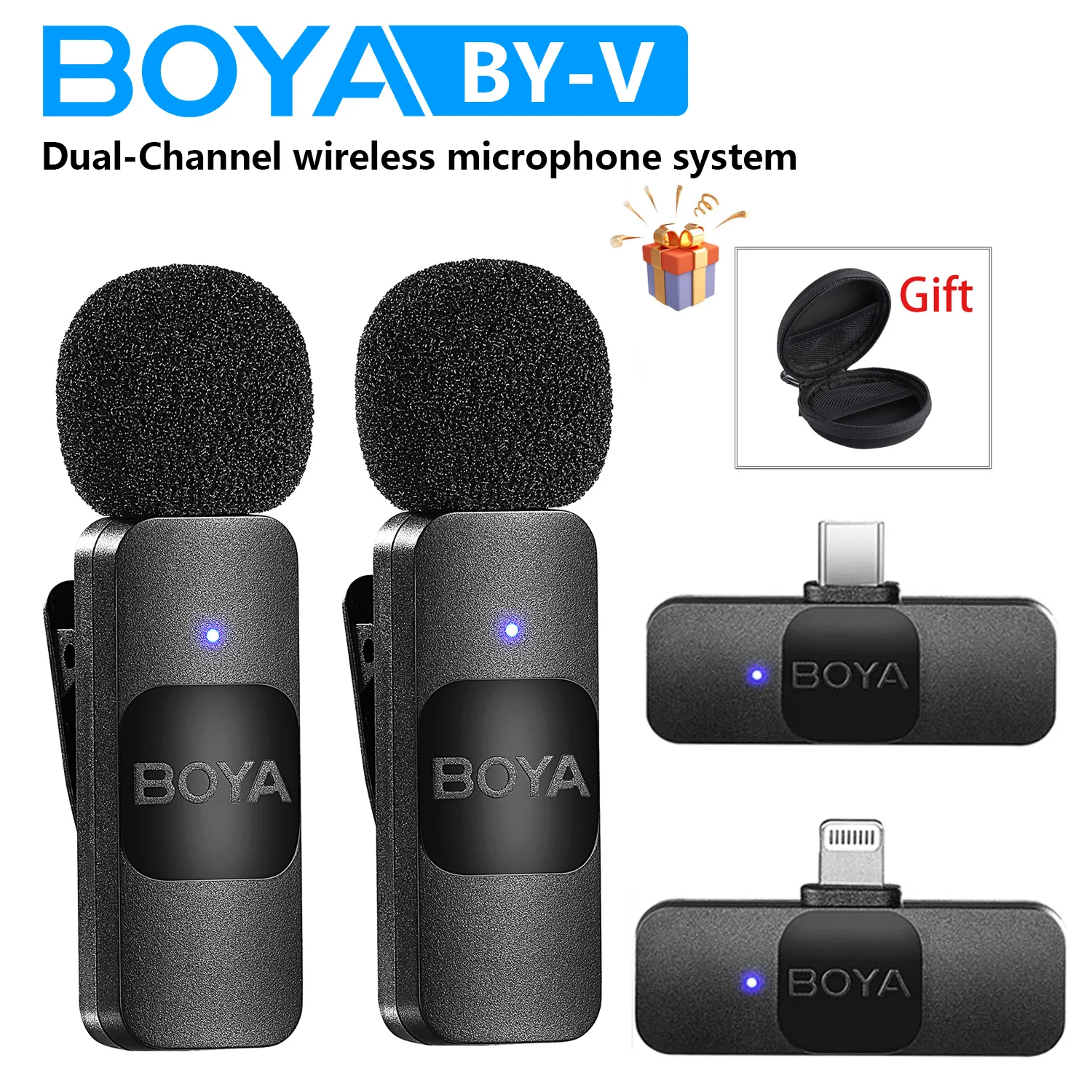 BOYA BY-V Wireless Lavalier Lapel Mini Microphone for iPhone Android Smartphone PC Computer Live Streaming Youtube Recording
BOYA BY-V Wireless Lavalier Lapel Mini Microphone for iPhone Android Smartphone PC Computer Live Streaming Youtube Recording