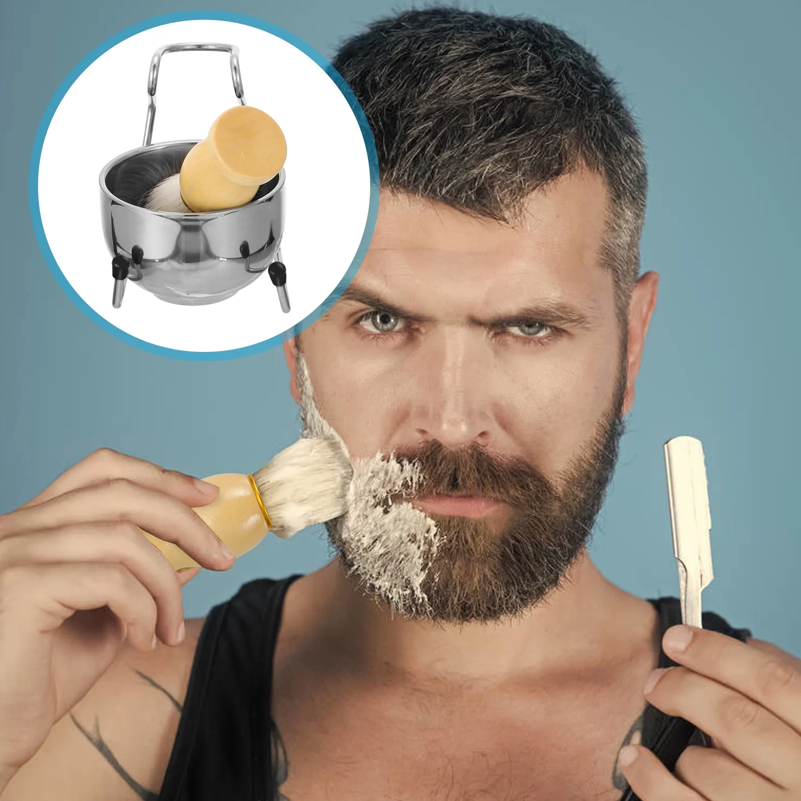 1 Set Stainless Steel Bowl Rack Kit Durable Lightweight Shaving Brush Holder For Men Beard Brush Storage Travel Portable Shaving
1 Set Stainless Steel Bowl Rack Kit Durable Lightweight Shaving Brush Holder For Men Beard Brush Storage Travel Portable Shaving