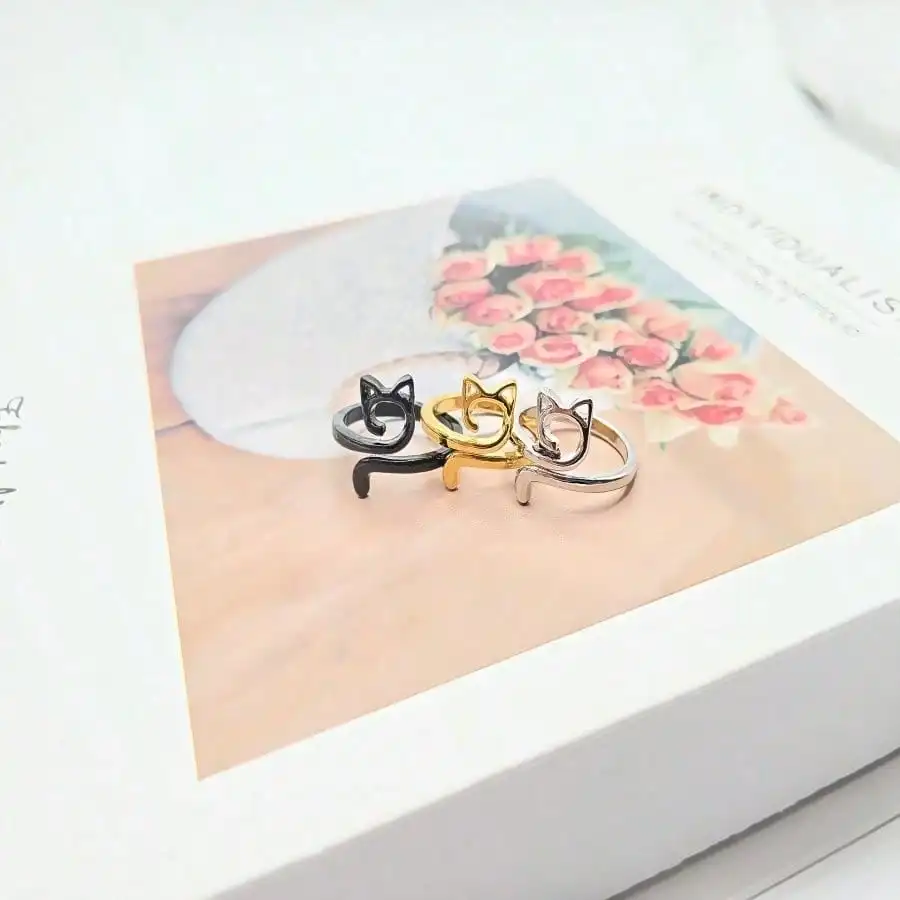A Set Of Three Open-Ended Cartoon Cat Rings In Different Colors-Unique, Stylish, And Unisex Animal-Themed Finger Accessories That Are Perfect For Everyday Wear And Make An Ideal Gift For Birthdays Or Anniversaries.
A Set Of Three Open-Ended Cartoon Cat Rings In Different Colors-Unique, Stylish, And Unisex Animal-Themed Finger Accessories That Are Perfect For Everyday Wear And Make An Ideal Gift For Birthdays Or Anniversaries.