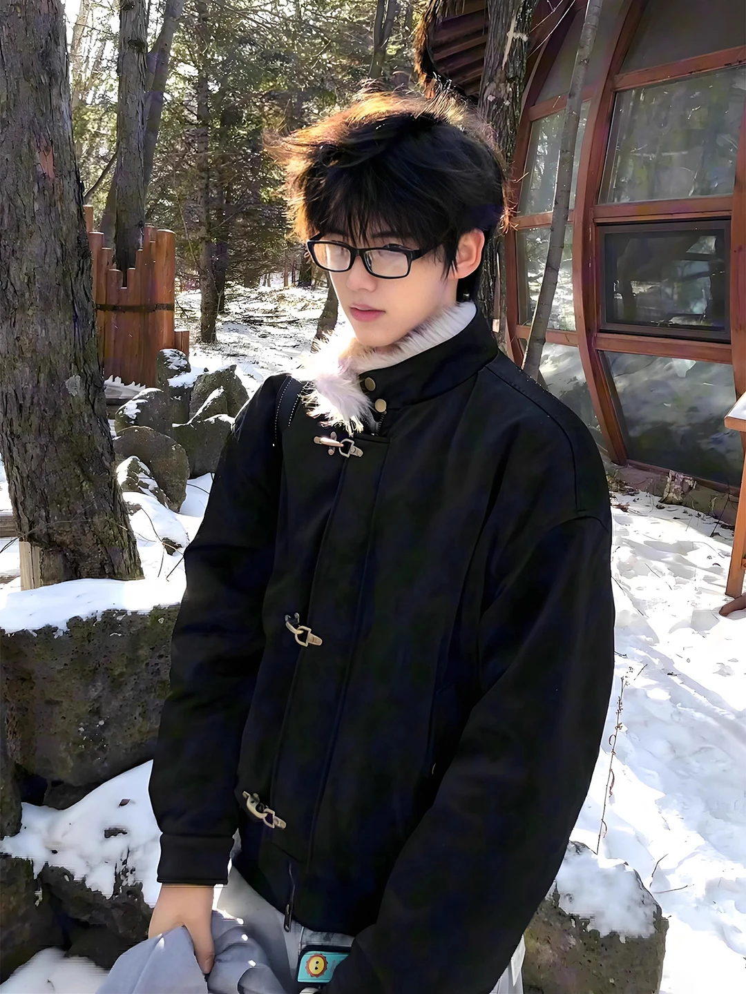 Bla Fur Collar down Jaet Men's Winter Thiened Warm Cotton Coat ort American Sle Jaet Cotton Padded Youth Faion
Bla Fur Collar down Jaet Men's Winter Thiened Warm Cotton Coat ort American Sle Jaet Cotton Padded Youth Faion