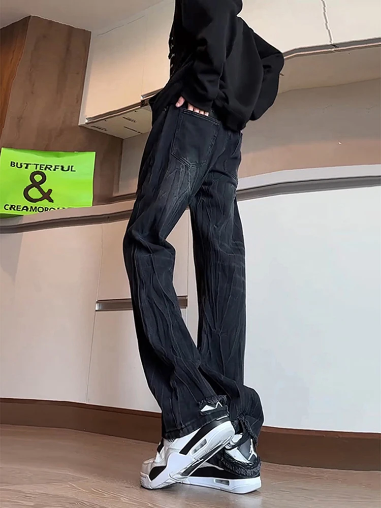 Американские ретро-джинсы из бамбукового волокна с прямыми штанинами, мужские, высокие, облегающие, черные, широкие, молодежные, модные, из смесового хлопка и полиэстера
Американские ретро-джинсы из бамбукового волокна с прямыми штанинами, мужские, высокие, облегающие, черные, широкие, молодежные, модные, из смесового хлопка и полиэстера