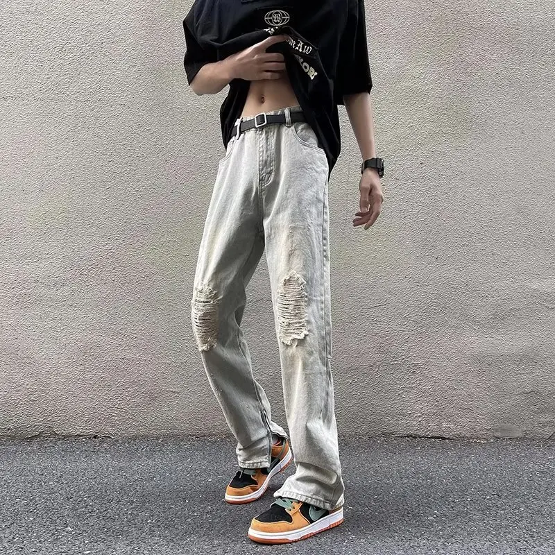 Men Fashion Holes Ripped Patchwork Jeans Streetwear American Style High Waist Denim Slim High Quality Pants Trousers B122
Men Fashion Holes Ripped Patchwork Jeans Streetwear American Style High Waist Denim Slim High Quality Pants Trousers B122