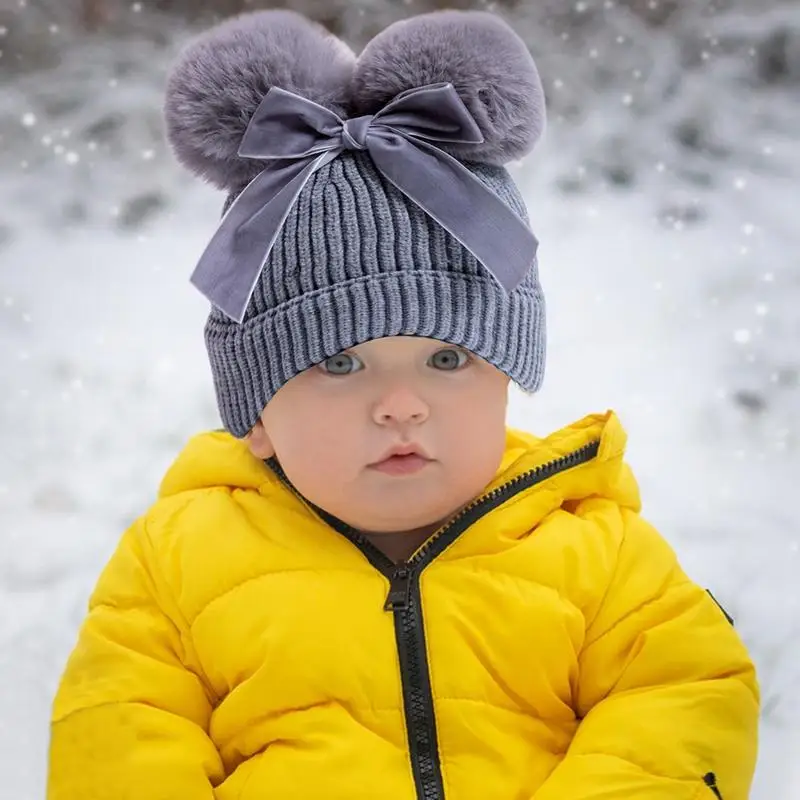 Cute Baby Beanie Breathable Winter Hat Knitted Hat for Kids Aged 6-36 Months Double Ball Bow Warm Beanie Caps Outdoor Travel Hat
Cute Baby Beanie Breathable Winter Hat Knitted Hat for Kids Aged 6-36 Months Double Ball Bow Warm Beanie Caps Outdoor Travel Hat