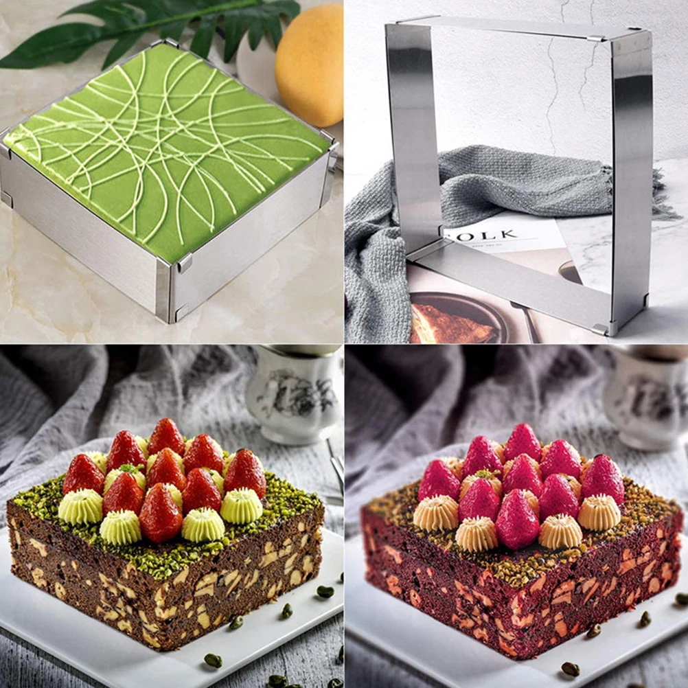 2pcs Stainless Steel Cake Mold Square Mousse Cutter Non-Stick Baking Pan Heat Resistant Thickened Easy Demoulding Cake Pan For
2pcs Stainless Steel Cake Mold Square Mousse Cutter Non-Stick Baking Pan Heat Resistant Thickened Easy Demoulding Cake Pan For