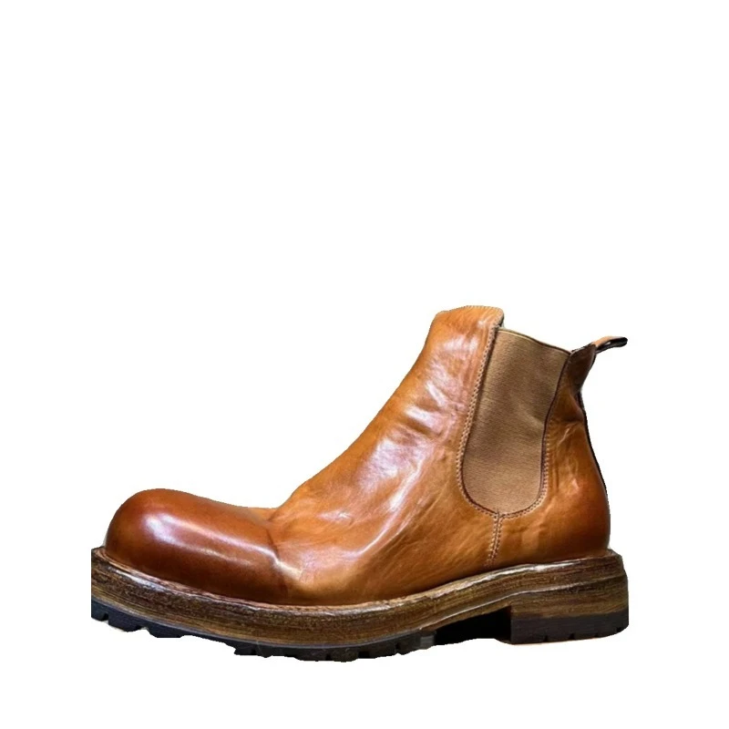 Модные ботинки челси ручной работы из натуральной кожи, мужская обувь с высоким берцем, винтажные повседневные рабочие мотоциклетные уличные ботинки для пустыни, мужские
Модные ботинки челси ручной работы из натуральной кожи, мужская обувь с высоким берцем, винтажные повседневные рабочие мотоциклетные уличные ботинки для пустыни, мужские