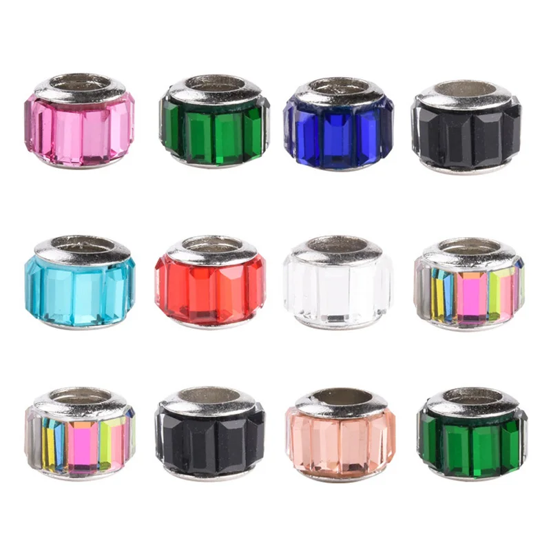 10pcs Cylinder Tube 9x7mm Paved Rhinestones Metal Loose Big Hole Beads For Jewelry DIY Bracelet Findings
10pcs Cylinder Tube 9x7mm Paved Rhinestones Metal Loose Big Hole Beads For Jewelry DIY Bracelet Findings
