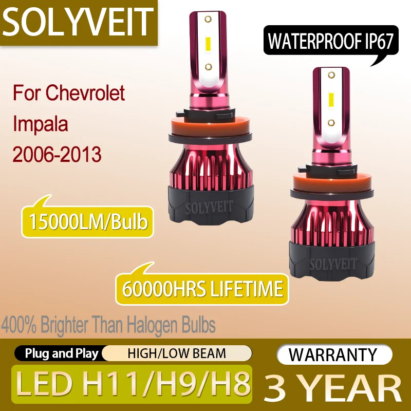 Quick-Response reliable H11 H9 LED HIGH LOW BEAM HEADLIGHT BULBS FOR Chevrolet Impala 2006 2007 2008 2009 2010 2011 2012 2013
Quick-Response reliable H11 H9 LED HIGH LOW BEAM HEADLIGHT BULBS FOR Chevrolet Impala 2006 2007 2008 2009 2010 2011 2012 2013