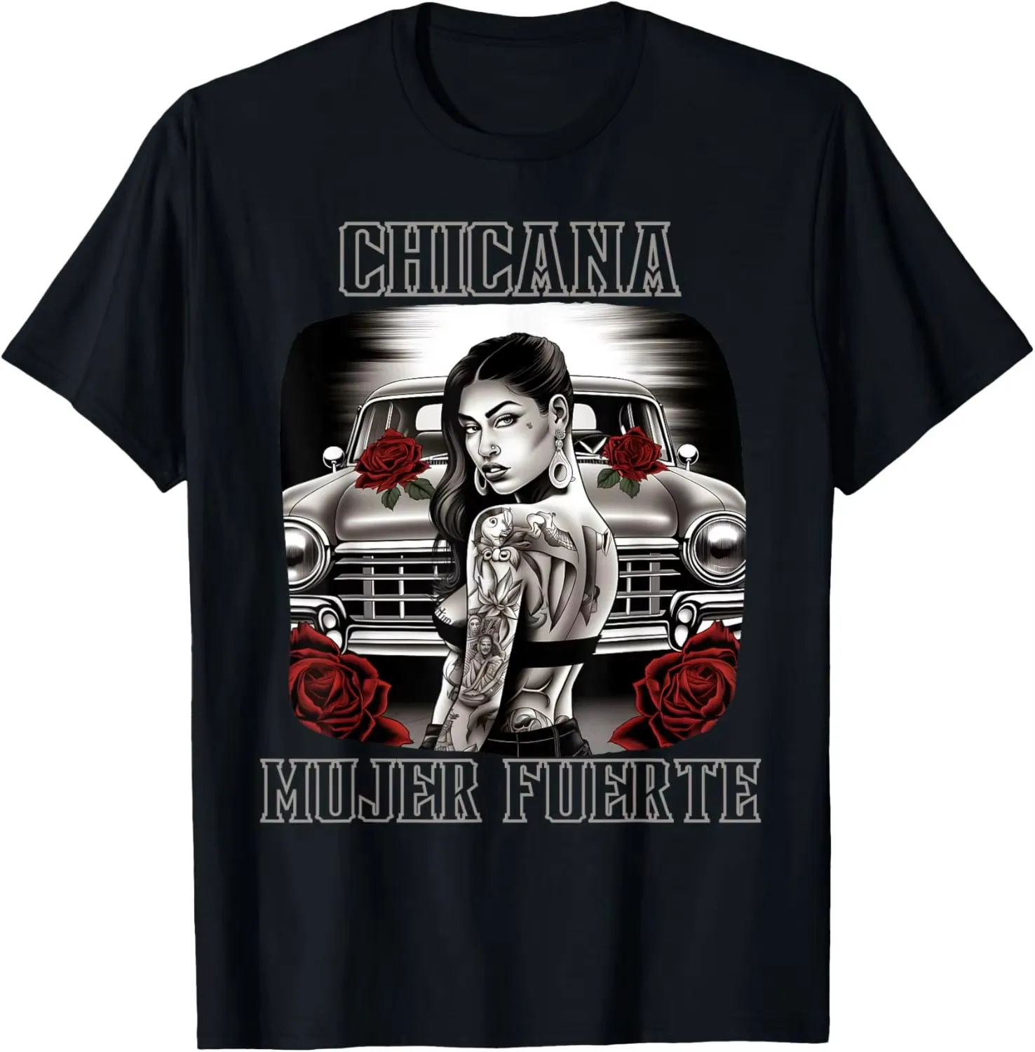 Футболка Chicana Chola Style Lowrider, мексиканско-американская латинская футболка
Футболка Chicana Chola Style Lowrider, мексиканско-американская латинская футболка