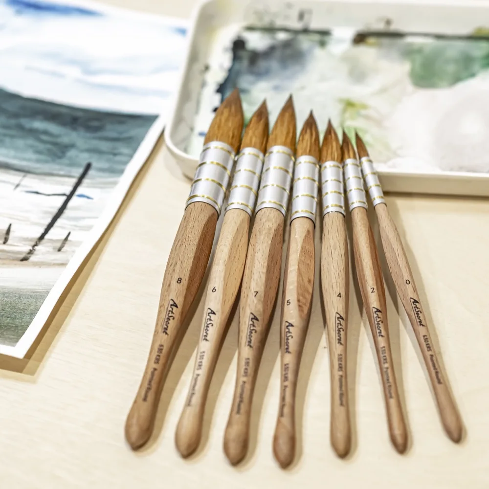 Круглые кисти Artsecret Point 530KRS для акварельных акриловых гусиных кистей, медный провод, наконечник, устойчивый к трещинам наконечник художника
Круглые кисти Artsecret Point 530KRS для акварельных акриловых гусиных кистей, медный провод, наконечник, устойчивый к трещинам наконечник художника