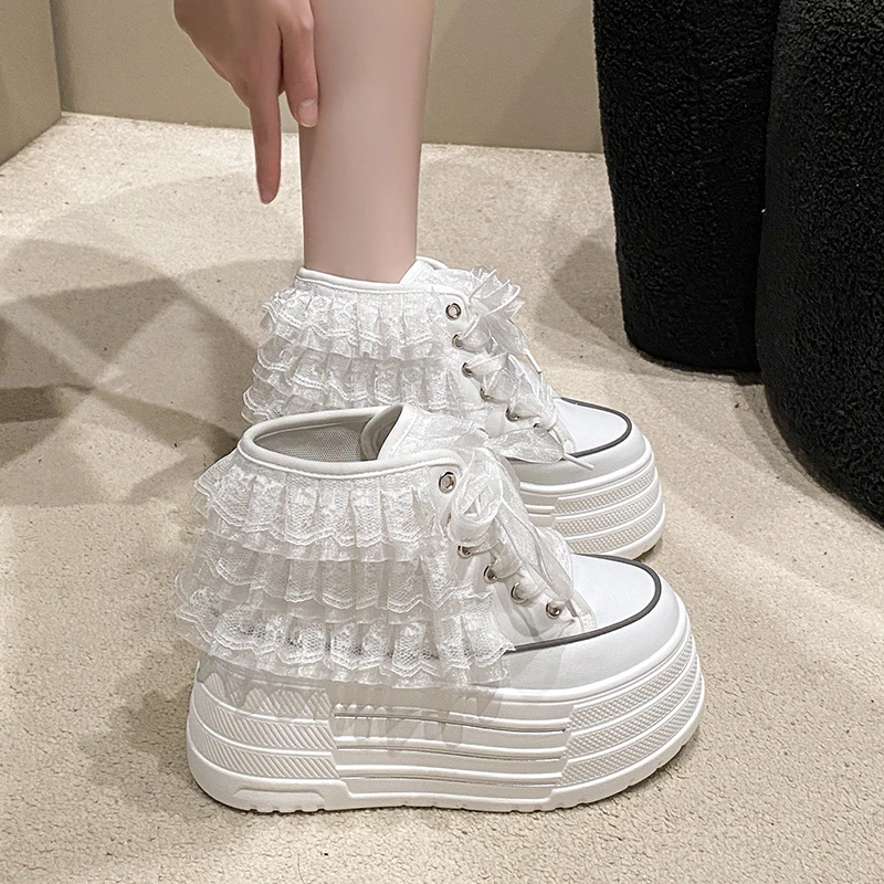 Spring 2026 High Top Lace up Women's Shoes Increased Height Casual Platform Sneakers Trendy All Match Korean Style Breathable
Spring 2026 High Top Lace up Women's Shoes Increased Height Casual Platform Sneakers Trendy All Match Korean Style Breathable