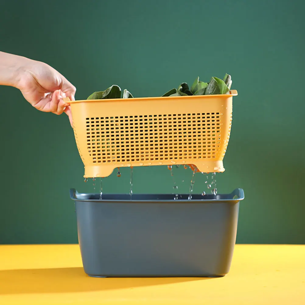 2 комплекта корзин для мытья овощей, съемное кухонное сито, держатель для слива фруктов, держатель для хранения для дома, пикника, двухслойный
2 комплекта корзин для мытья овощей, съемное кухонное сито, держатель для слива фруктов, держатель для хранения для дома, пикника, двухслойный