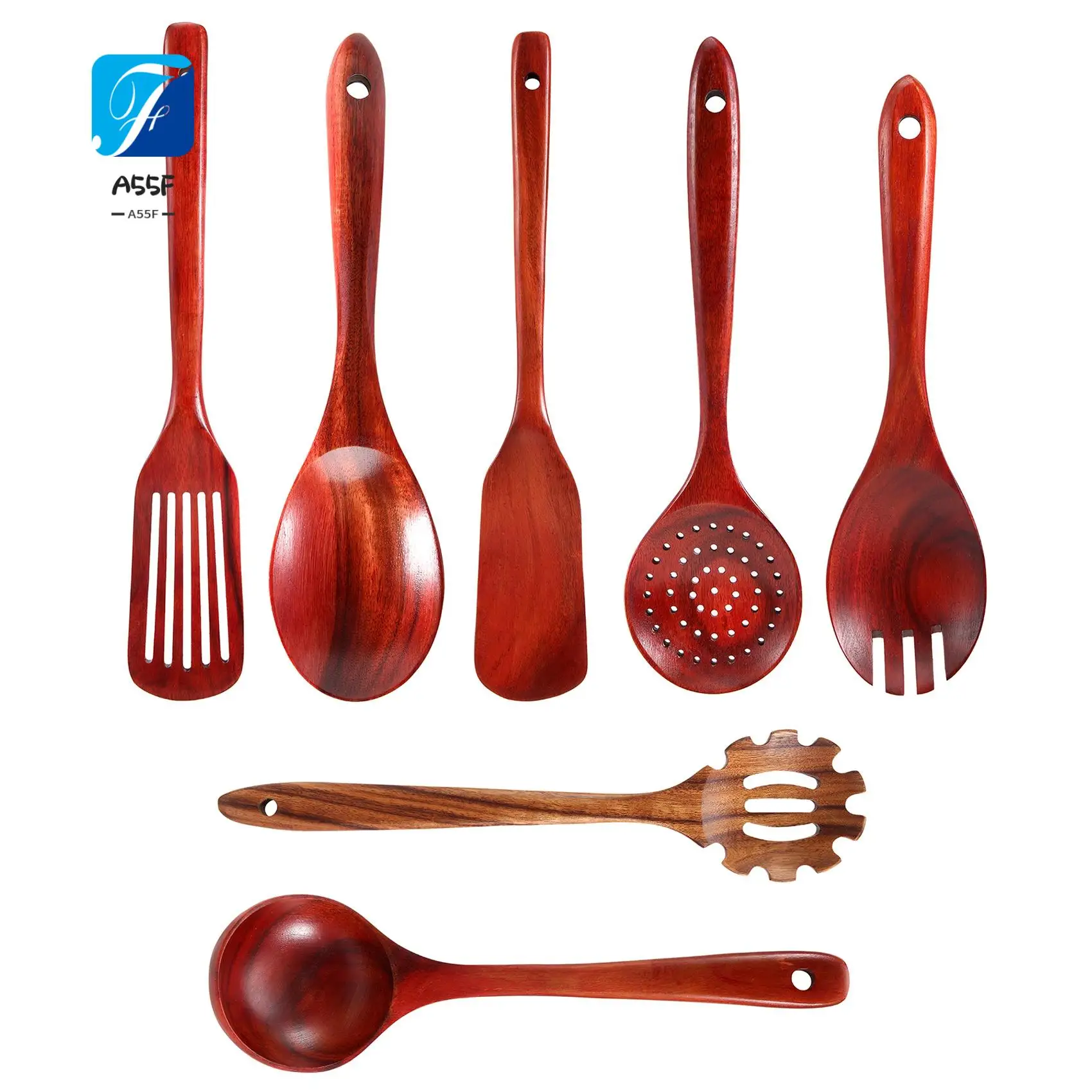 A55F-Wooden Kitchen Utensils Set,Wooden Spoons For Cooking Natural Teak Wood Kitchen Spatula Set For Including 7 Pack
A55F-Wooden Kitchen Utensils Set,Wooden Spoons For Cooking Natural Teak Wood Kitchen Spatula Set For Including 7 Pack