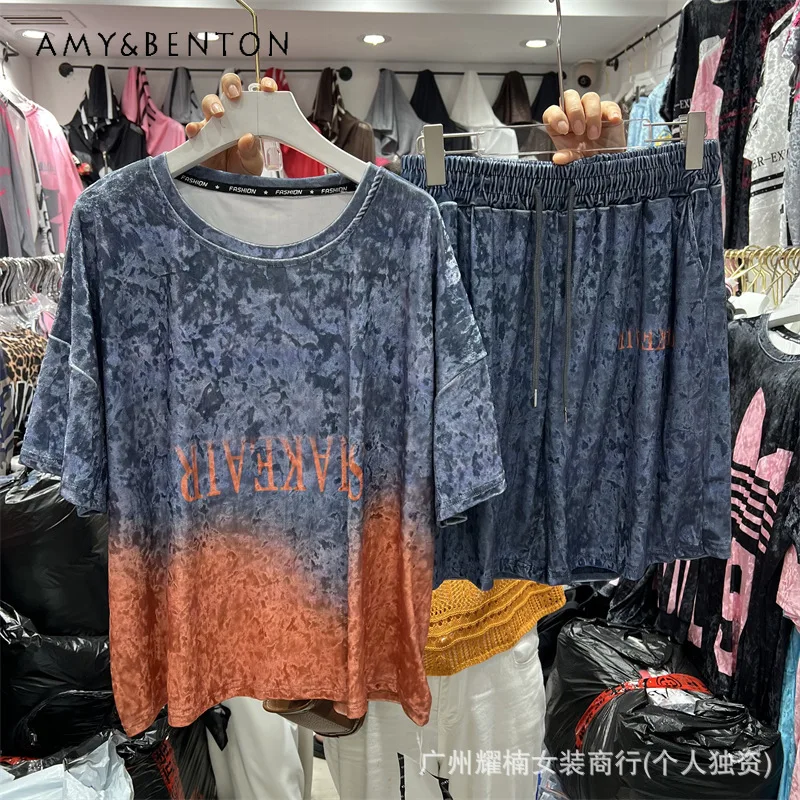 American Style Trendy Gradient Color Loose Round Neck T-Shirt + Elastic Waist Wide Leg Shorts Two Piece Set Summer 2026 New Suit
American Style Trendy Gradient Color Loose Round Neck T-Shirt + Elastic Waist Wide Leg Shorts Two Piece Set Summer 2026 New Suit