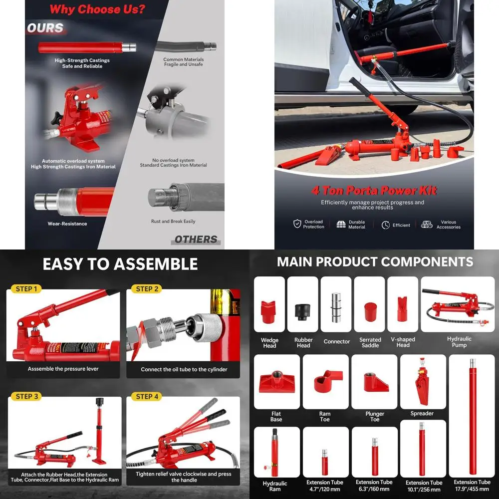 Портативный гидравлический домкрат на 4 тонны с шлангом 1,25 м и грузоподъемностью 8000 фунтов
Портативный гидравлический домкрат на 4 тонны с шлангом 1,25 м и грузоподъемностью 8000 фунтов