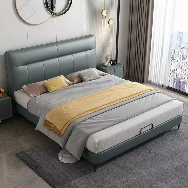 Minimalist high-end atmosphere master bedroom leather bed 2025 new modern simple wedding bed bedroom double soft bag leather bed
Minimalist high-end atmosphere master bedroom leather bed 2025 new modern simple wedding bed bedroom double soft bag leather bed