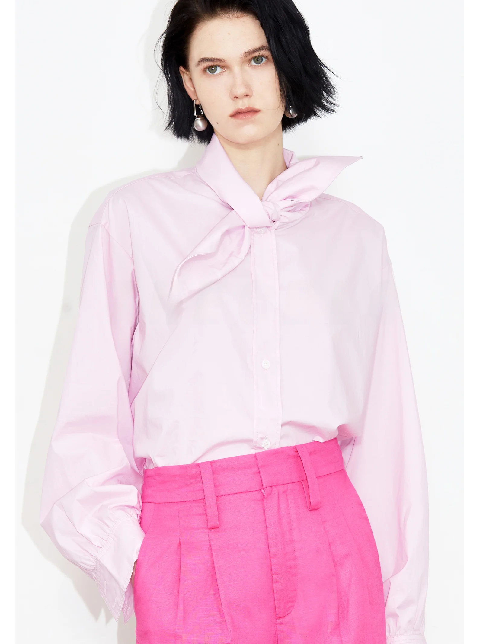 Pink Long Sve Women's irt Thecelo2026 Spring Loose Design Sense Rabbit Ear Collar Button Cotton Pure Color Commute Sle
Pink Long Sve Women's irt Thecelo2026 Spring Loose Design Sense Rabbit Ear Collar Button Cotton Pure Color Commute Sle