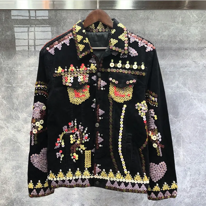 High Quality Hand Made Busy Buttons Brand Jacket New Fancy Club Stage Corduroy Slim Fit Jacket Winter Top Jaquetas Masculina Top
High Quality Hand Made Busy Buttons Brand Jacket New Fancy Club Stage Corduroy Slim Fit Jacket Winter Top Jaquetas Masculina Top