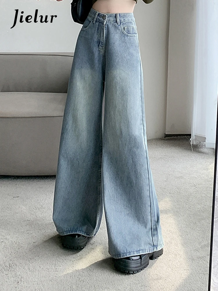 Jielur Blue Classic Vintage High Waist Loose Women Jeans Autumn Basic Simple Casual Solid Color Full Length Flare Female Jeans
Jielur Blue Classic Vintage High Waist Loose Women Jeans Autumn Basic Simple Casual Solid Color Full Length Flare Female Jeans