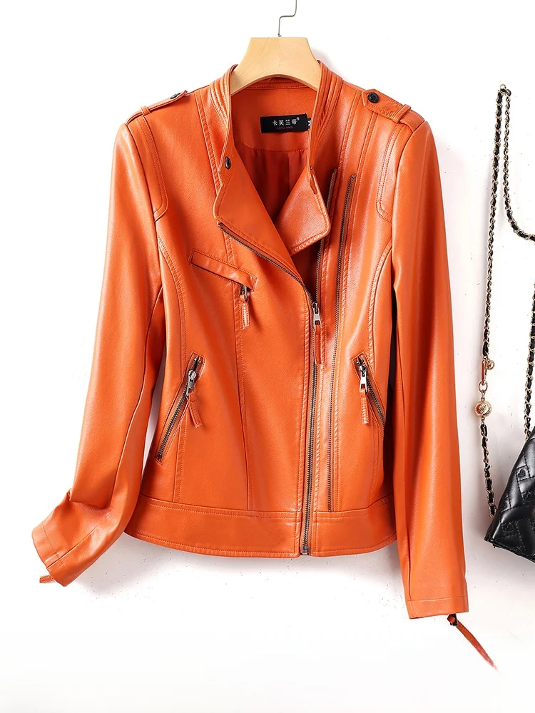 Кожаная куртка из овчины Ele ort, женское пальто с воротником-стойкой, мотоциклетная куртка в корейском стиле, весна-осень, новинка
Кожаная куртка из овчины Ele ort, женское пальто с воротником-стойкой, мотоциклетная куртка в корейском стиле, весна-осень, новинка