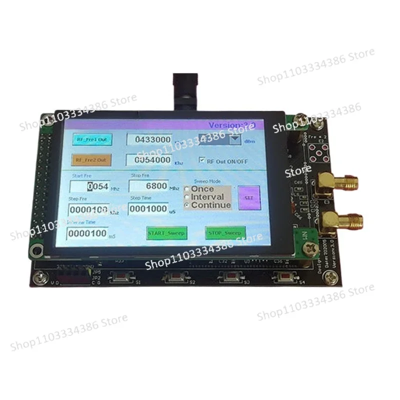 ADF4355 Module, RF Signal Source VCO Microwave Frequency Synthesizer, RF Output Frequency Range: 54 MHz-6800 MHz
ADF4355 Module, RF Signal Source VCO Microwave Frequency Synthesizer, RF Output Frequency Range: 54 MHz-6800 MHz