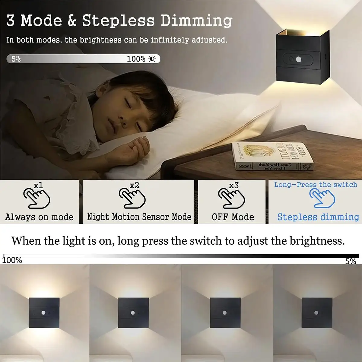 Motion Sensor Usb Rechargeable Led Wall Lamp Indoor For Bedrooms Dimmable Wireless Light Up-Down Living Luxury Sconce Room Metal
Motion Sensor Usb Rechargeable Led Wall Lamp Indoor For Bedrooms Dimmable Wireless Light Up-Down Living Luxury Sconce Room Metal