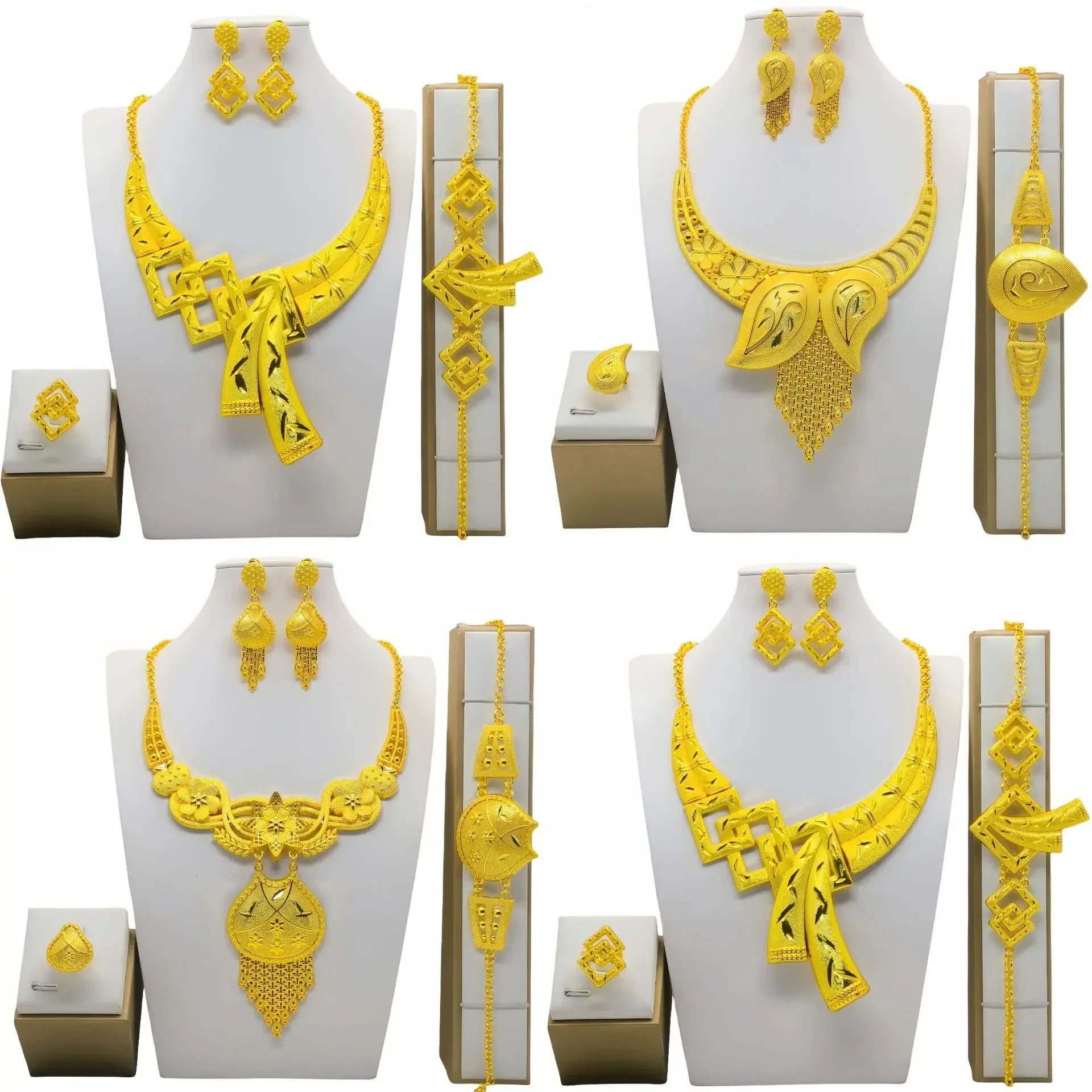 Fashion Dubai Long Round Copper Necklace For Woman Ethiopian Gold Color Jewelry Set African Bracelet Earrings Ring Set Gift
Fashion Dubai Long Round Copper Necklace For Woman Ethiopian Gold Color Jewelry Set African Bracelet Earrings Ring Set Gift
