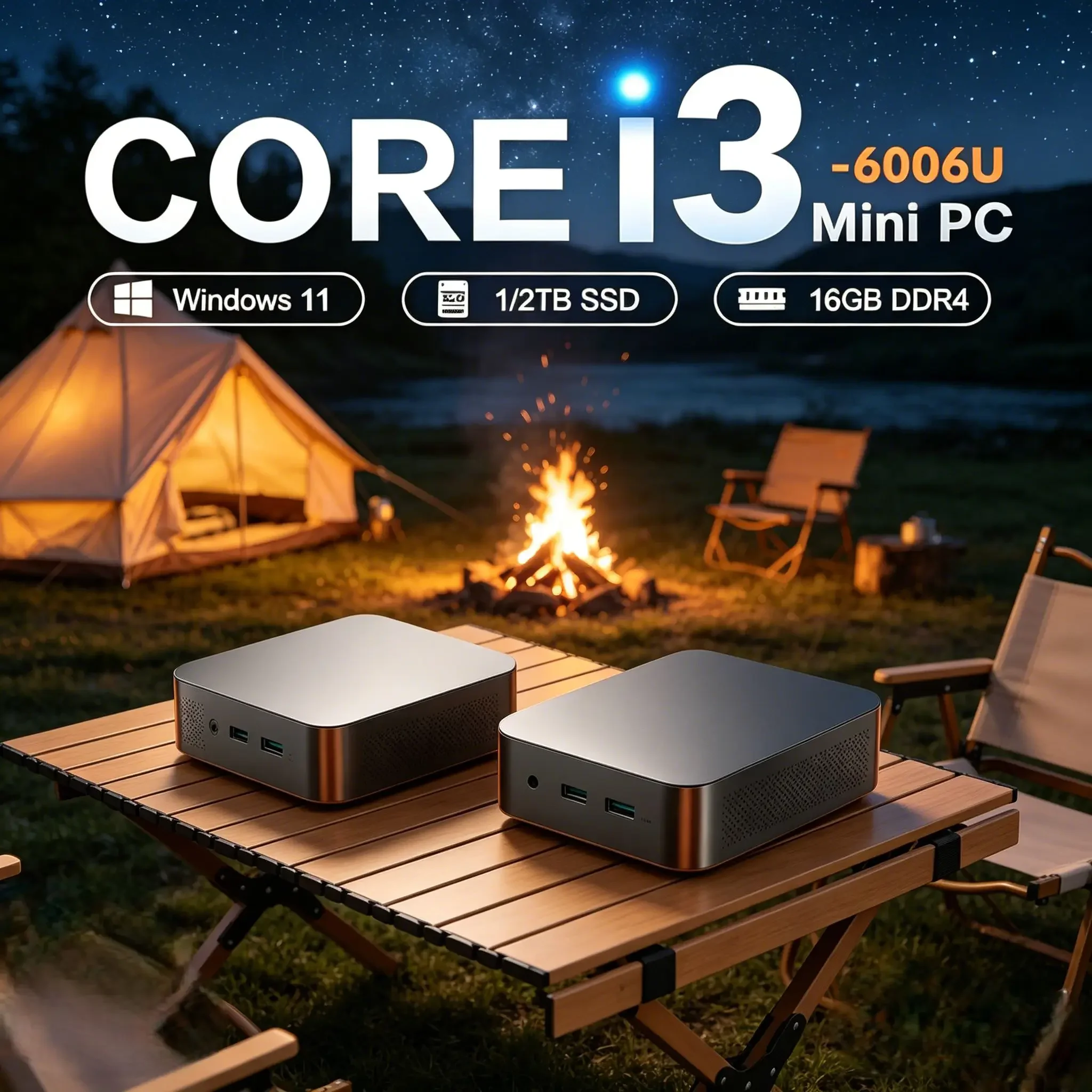 Brand New Mini PC | Intel Core I3‑6006U Processor, Windows 11 Pro, 32GB RAM, 1TB/2TB SSD, WiFi 6 & Bluetooth 5.2, 4K HD Output
Brand New Mini PC | Intel Core I3‑6006U Processor, Windows 11 Pro, 32GB RAM, 1TB/2TB SSD, WiFi 6 & Bluetooth 5.2, 4K HD Output