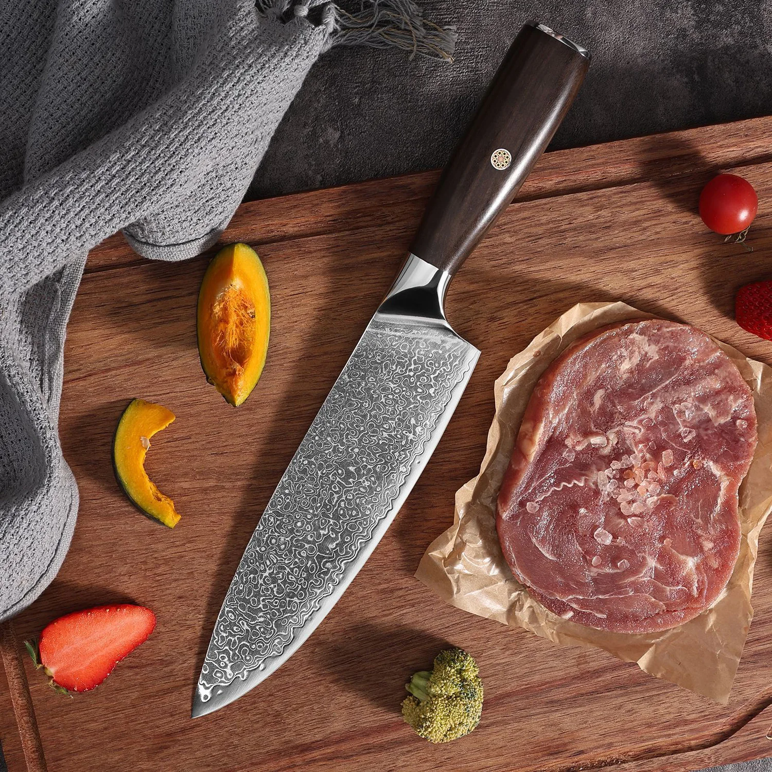 8 Inch Chef Knife 67-layers Damascus VG-10 Steel Blade Wood Handle Slicing Vegetables Cleaver Meat Japanese Kitchen Sharp Knife
8 Inch Chef Knife 67-layers Damascus VG-10 Steel Blade Wood Handle Slicing Vegetables Cleaver Meat Japanese Kitchen Sharp Knife