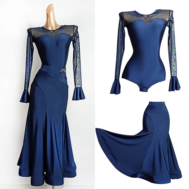 Women'S National Standard Dance Clothes New Mesh Long-Sleeved Jumpsuit Skirt Suit Ballroom Dance Competition Dress Wear DN7128
Women'S National Standard Dance Clothes New Mesh Long-Sleeved Jumpsuit Skirt Suit Ballroom Dance Competition Dress Wear DN7128