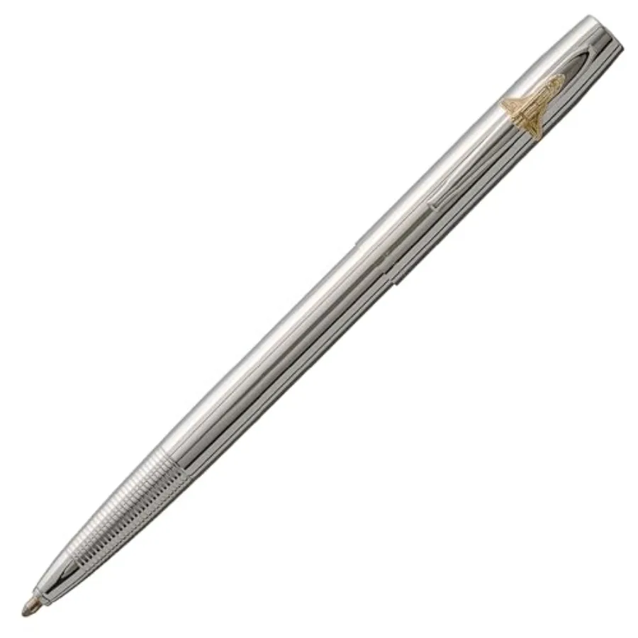 Space Pen Chrome Shuttle Cap-O-Matic Pen, Pressurized Ballpoint Pen, Writes Upside Down and in Extreme Temperatures, Black Ink,
Space Pen Chrome Shuttle Cap-O-Matic Pen, Pressurized Ballpoint Pen, Writes Upside Down and in Extreme Temperatures, Black Ink,
