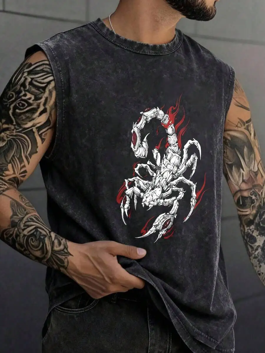 Scorpion Print Mens Vintage Washed Sleeveless Tank Top Pure Cotton Casual Streetwear
Scorpion Print Mens Vintage Washed Sleeveless Tank Top Pure Cotton Casual Streetwear