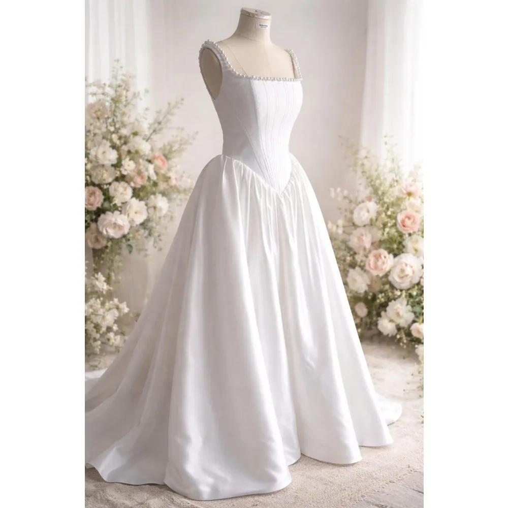 Custom Luxury Wedding Dress Bridal Wear Basque Waist Corset Long Train Skirt Satin Identical Push Up Bra Corset Modern
Custom Luxury Wedding Dress Bridal Wear Basque Waist Corset Long Train Skirt Satin Identical Push Up Bra Corset Modern