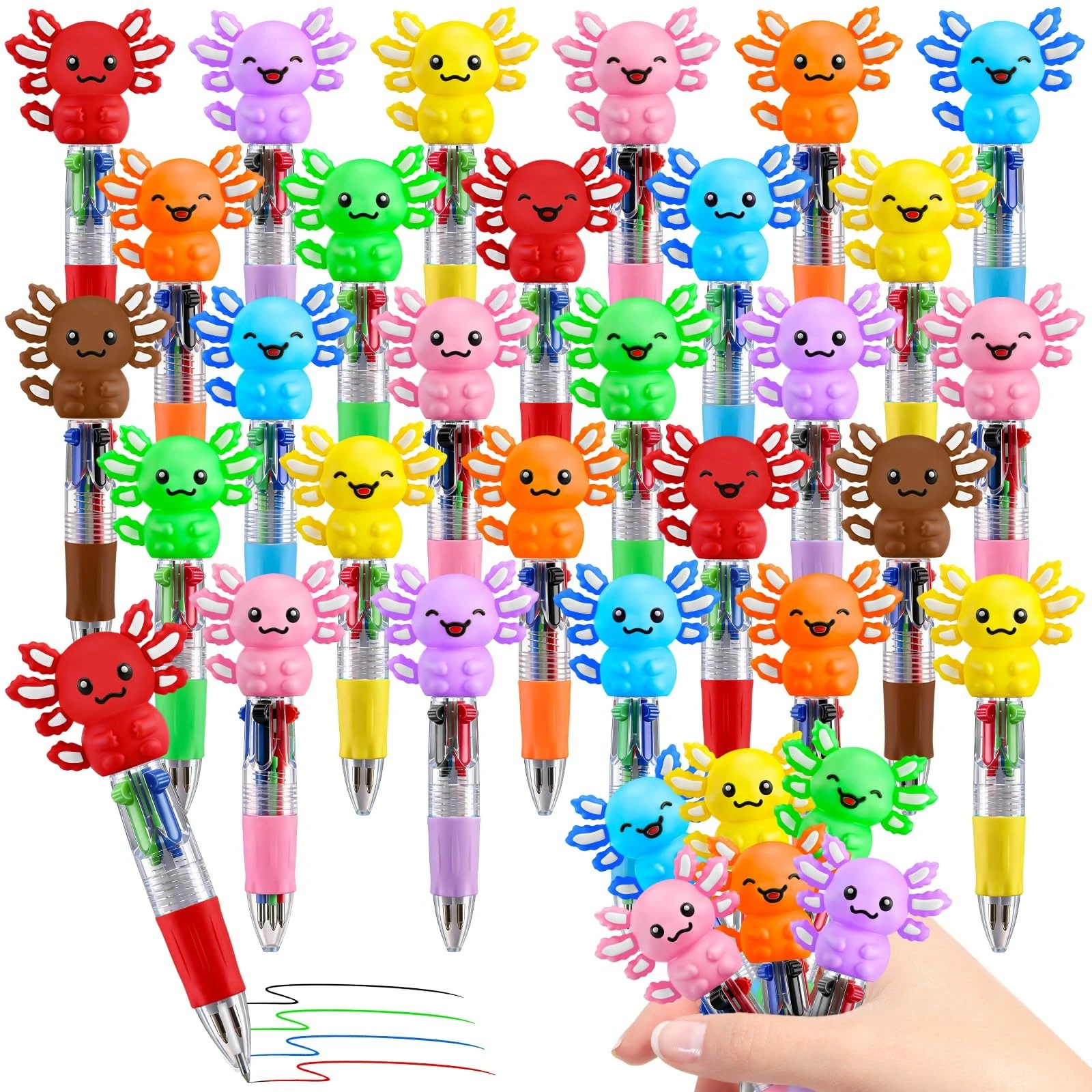 5/10/15pcs Cute Axolotl 4-Color Retractable Ballpoint Pen Multicolor Writing Pen for Kids School Office Gift
5/10/15pcs Cute Axolotl 4-Color Retractable Ballpoint Pen Multicolor Writing Pen for Kids School Office Gift