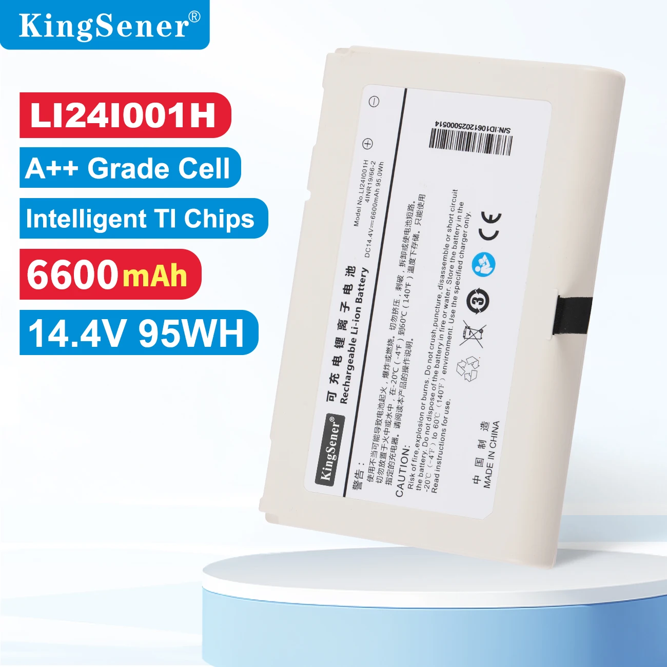 14,4 В 95WH Сменный аккумулятор LI24I001H для дефибриллятора Mindray uMED20 для вентилятора Mindray SV60 SV70 LI24I004H 6600 мАч
14,4 В 95WH Сменный аккумулятор LI24I001H для дефибриллятора Mindray uMED20 для вентилятора Mindray SV60 SV70 LI24I004H 6600 мАч