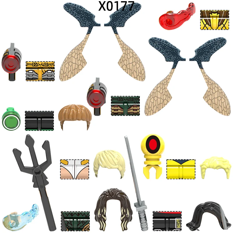 The X0177 Weapons Pants Hair Parts Action Figures Trident Wings Cloak Sword Model Blocks MOC Bricks Set Gifts Toys
The X0177 Weapons Pants Hair Parts Action Figures Trident Wings Cloak Sword Model Blocks MOC Bricks Set Gifts Toys