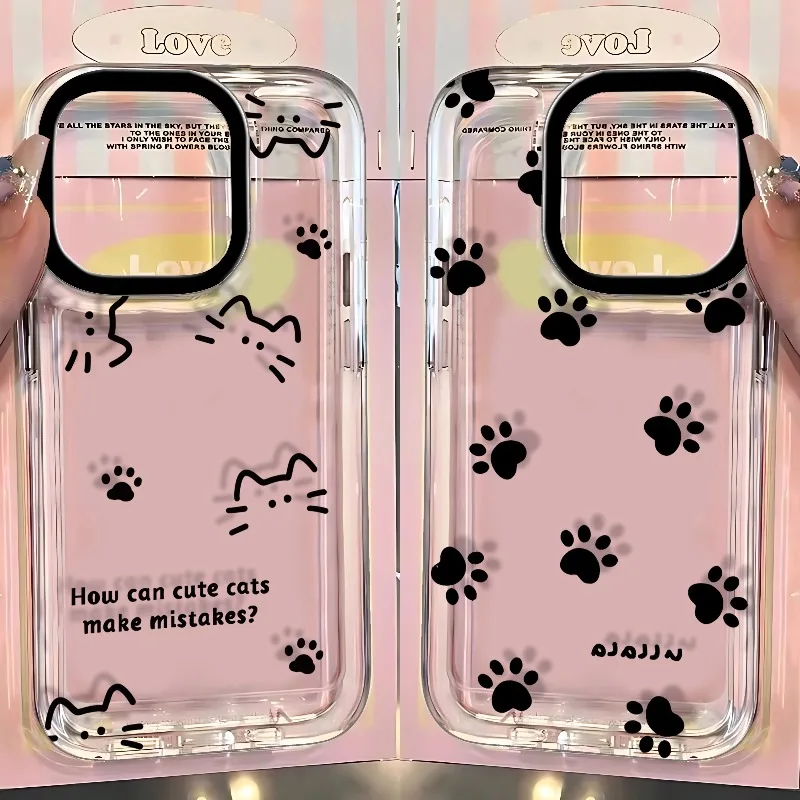 Lovely Line Cat Footprint Phone Case For iPhone 17 16 15 11 12 14 13 Pro Max Mini X XS XR 7 Plus 16E Air Shockproof Cover Fundas
Lovely Line Cat Footprint Phone Case For iPhone 17 16 15 11 12 14 13 Pro Max Mini X XS XR 7 Plus 16E Air Shockproof Cover Fundas