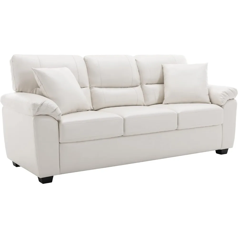Faux Leather Sofa Couch, White Modern Luxury and Comfy Furniture Sleeper Couches, Livingroom Sofa
Faux Leather Sofa Couch, White Modern Luxury and Comfy Furniture Sleeper Couches, Livingroom Sofa