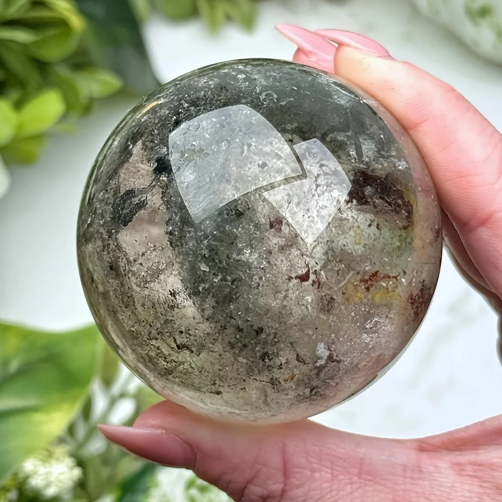 1pc Garden Quartz Sphere with Inclusions, Decorative Phantom Quartz Balls, Beautiful Crystal Ornaments for Home Decoration
1pc Garden Quartz Sphere with Inclusions, Decorative Phantom Quartz Balls, Beautiful Crystal Ornaments for Home Decoration