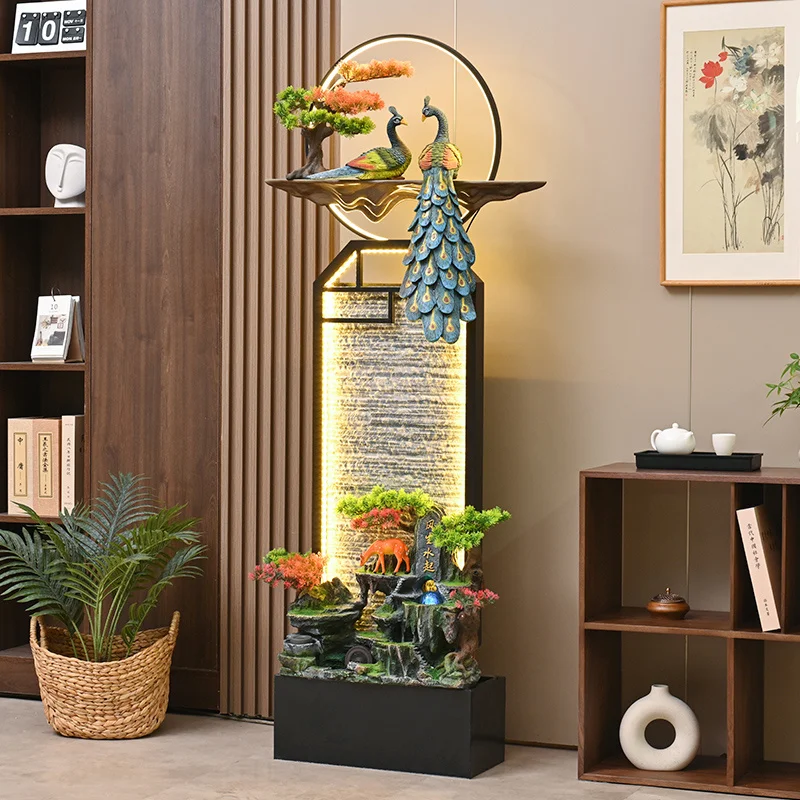 Custom. Fortune-Bringing Peacock Flowing Wealth Curtain Wall Large Floor Rockery Waterscape Housewarming TV Cab
Custom. Fortune-Bringing Peacock Flowing Wealth Curtain Wall Large Floor Rockery Waterscape Housewarming TV Cab