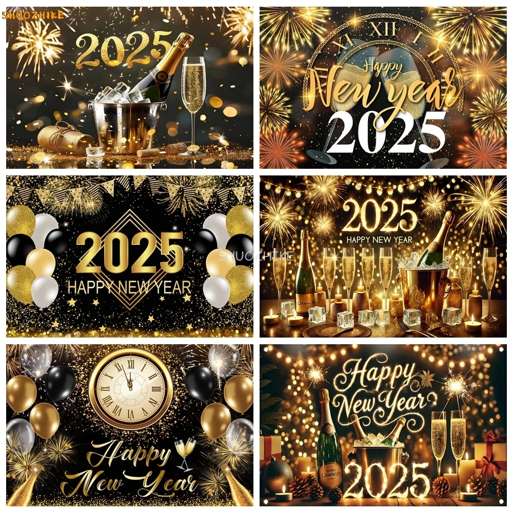 2025 New Year'S Decor Backdrop Fireworks Champagne Golden Balloon Banner Celebrate Party Family Poster Photography Background
2025 New Year'S Decor Backdrop Fireworks Champagne Golden Balloon Banner Celebrate Party Family Poster Photography Background