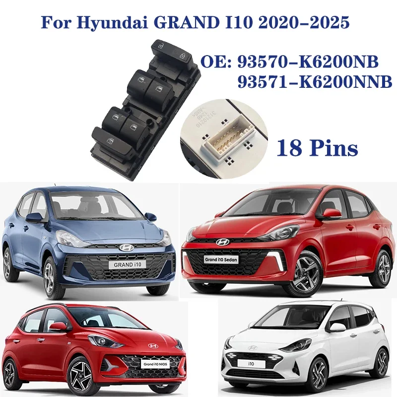 Для Hyundai GRAND i10 2020 2021 2022 2023 2024 2025 93570-K6200NB 93571-K6200 93571-K6200NNB Главный переключатель управления стеклоподъемниками
Для Hyundai GRAND i10 2020 2021 2022 2023 2024 2025 93570-K6200NB 93571-K6200 93571-K6200NNB Главный переключатель управления стеклоподъемниками