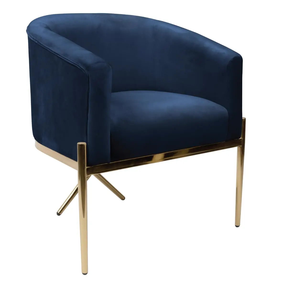 Arm Chair for Living Room and Dining Room with Upholstered Easy Clean Velvet and X Shaped Gold Legs, Navy
Arm Chair for Living Room and Dining Room with Upholstered Easy Clean Velvet and X Shaped Gold Legs, Navy
