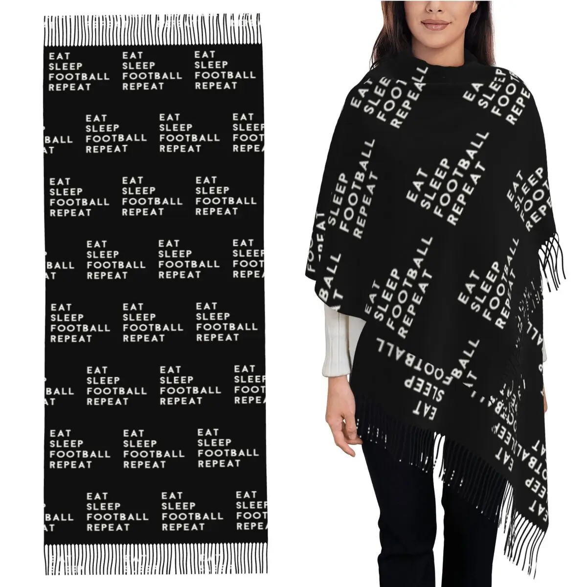 Eat Sleep Football Repeat Scarf Tassel Scarves Women Soft Warm Shawls and Wraps Long Fall Winter Shawl Wrap
Eat Sleep Football Repeat Scarf Tassel Scarves Women Soft Warm Shawls and Wraps Long Fall Winter Shawl Wrap