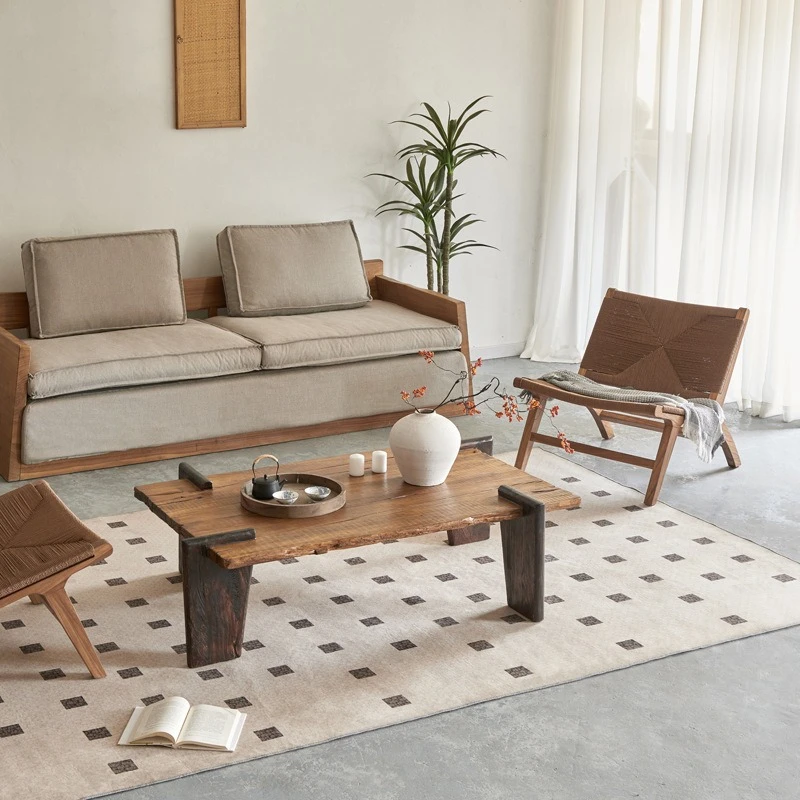 Hotel and guesthouse large coffee table, natural wood coffee table, rectangular low floor-sitting table, vintage weathered style
Hotel and guesthouse large coffee table, natural wood coffee table, rectangular low floor-sitting table, vintage weathered style