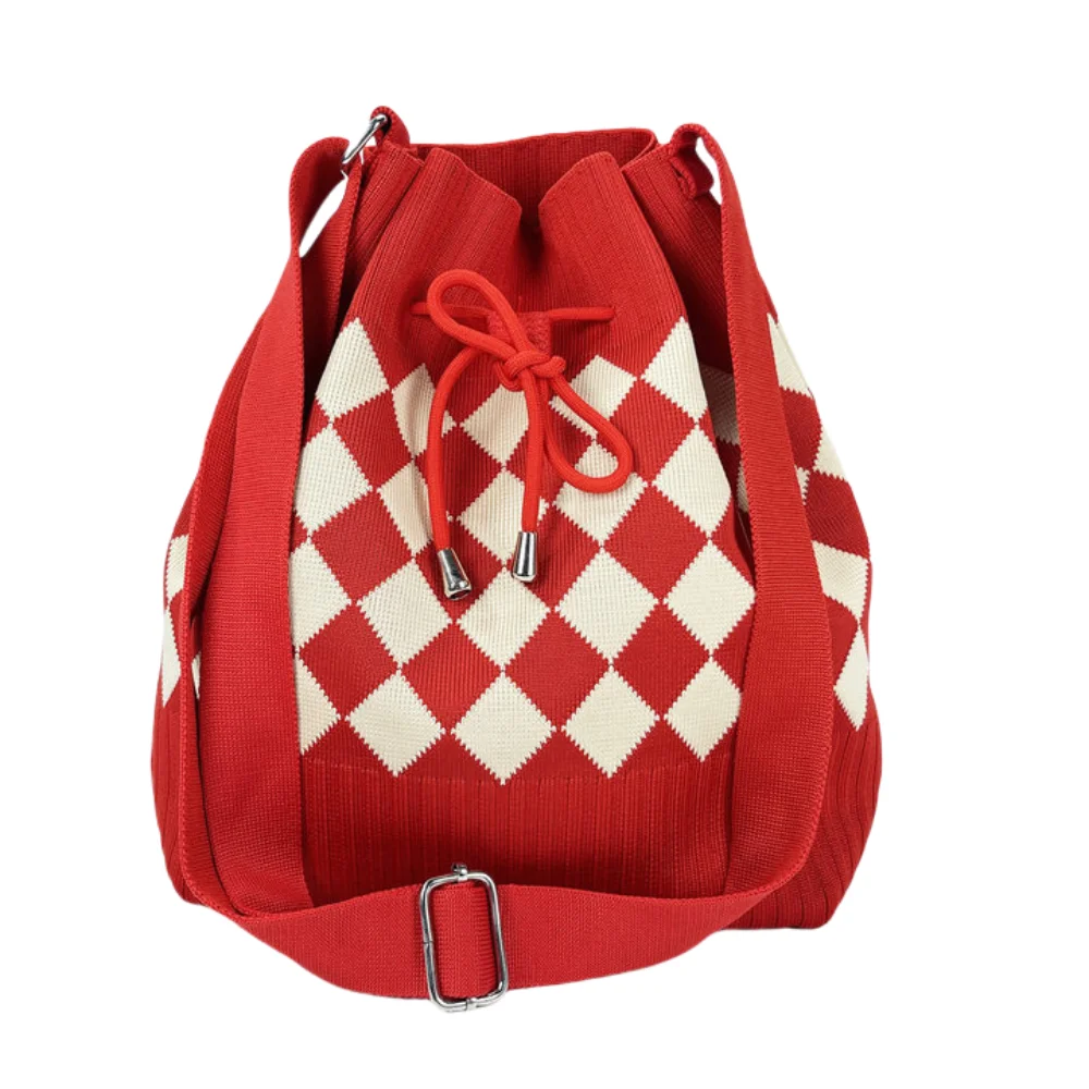 Bundle Pocket Houndstooth Bucket Bag Soft Handbag Diamond Drawstring Bag Commute Large Capacity Knitted Checked Shoulder Bag
Bundle Pocket Houndstooth Bucket Bag Soft Handbag Diamond Drawstring Bag Commute Large Capacity Knitted Checked Shoulder Bag