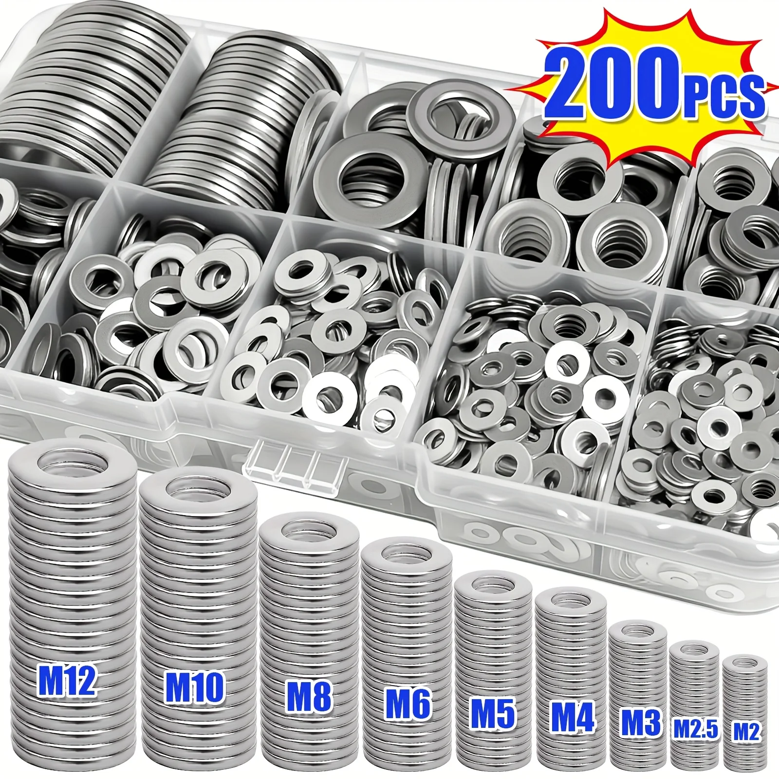 A Set of 200 Gaskets Made from 304 Stainless Steel, Featuring a Durable Design And Polished Surface
A Set of 200 Gaskets Made from 304 Stainless Steel, Featuring a Durable Design And Polished Surface
